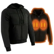 The Bikers Zone BZ2813 Men's Black Ultimate Heated Hoodie with 12V