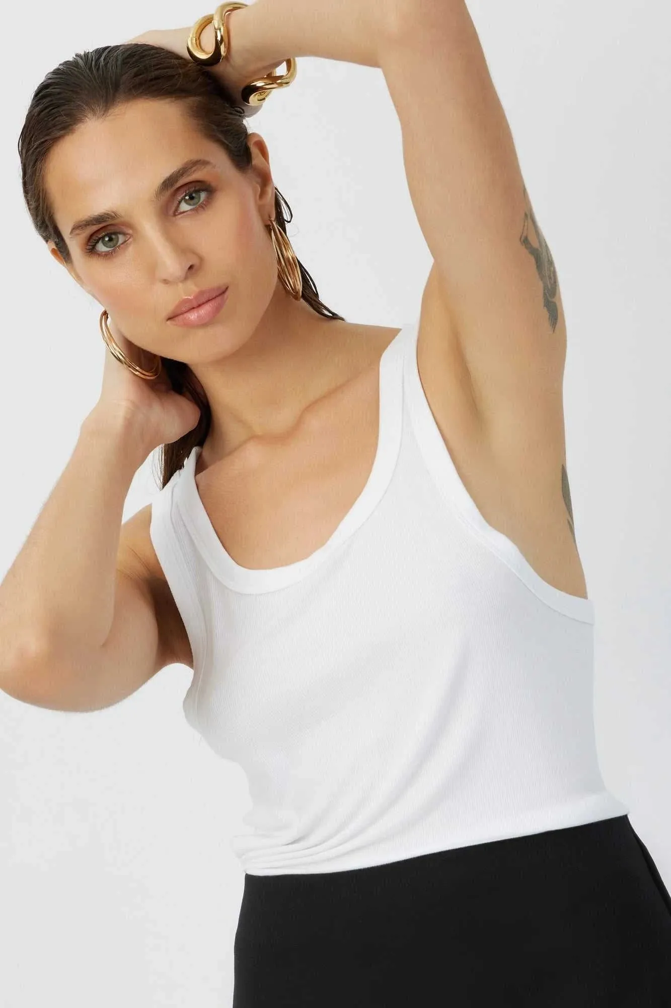 The Cameron - White Modal Cashmere Classic Tank Top Essential Elegance