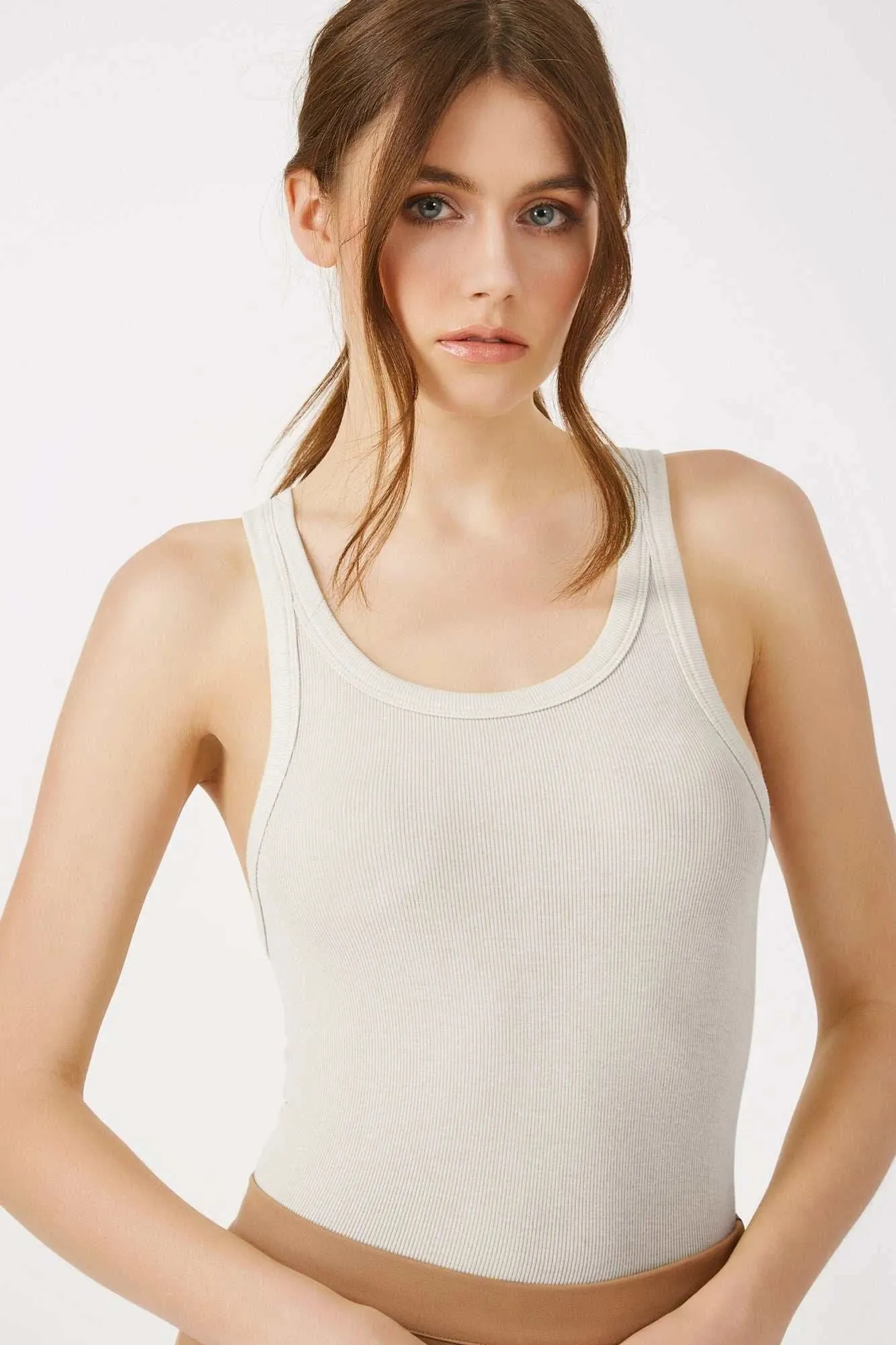 The Cameron - White Modal Cashmere Classic Tank Top Essential Elegance