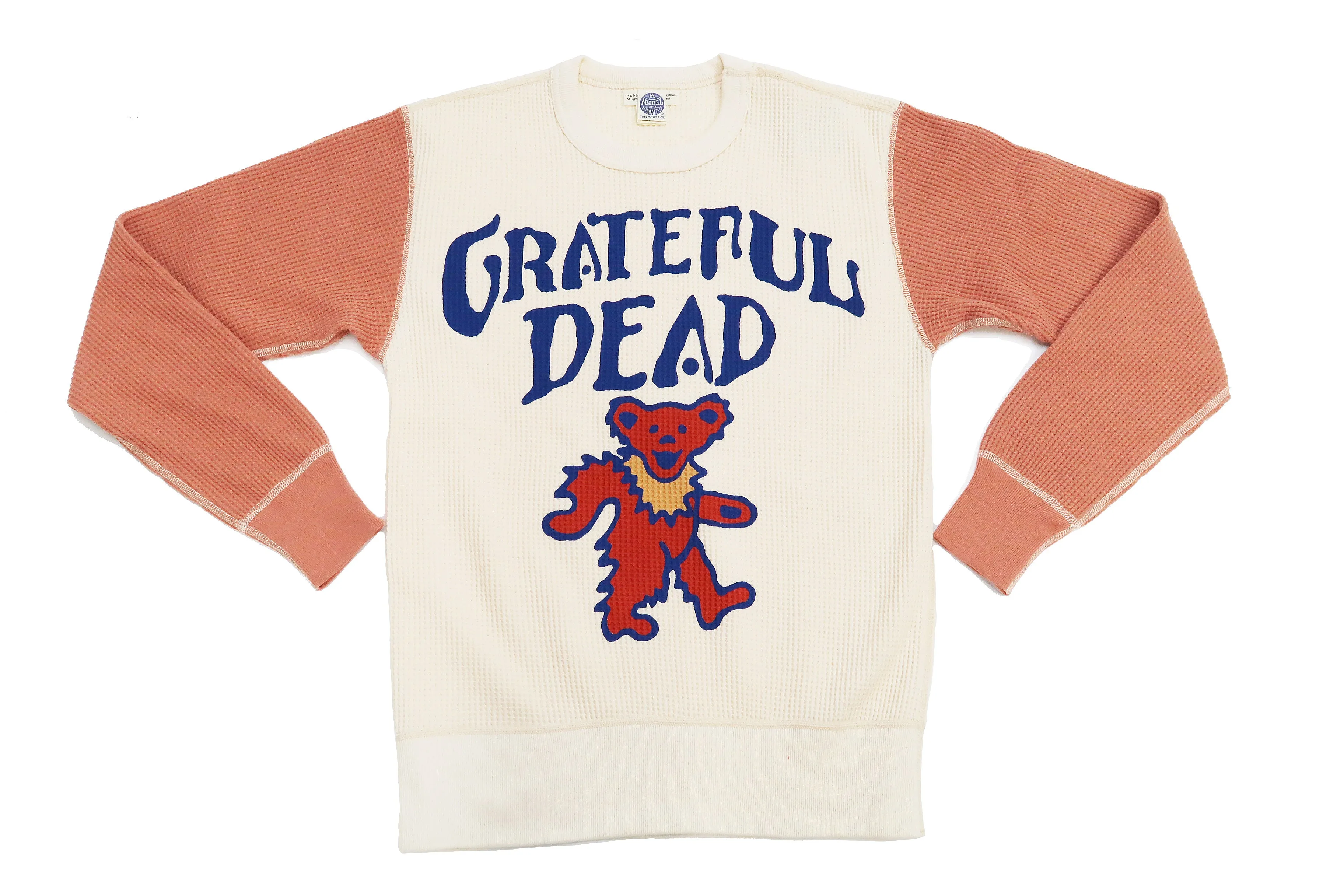 TOYS McCOY Grateful Dead Waffle-Knit Shirt Men's Long Sleeve Thermal T-Shirt TMC2258 041 Natural/Carrot