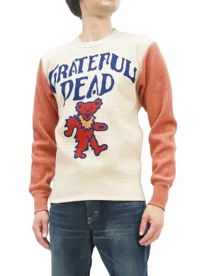 TOYS McCOY Grateful Dead Waffle-Knit Shirt Men's Long Sleeve Thermal T-Shirt TMC2258 041 Natural/Carrot