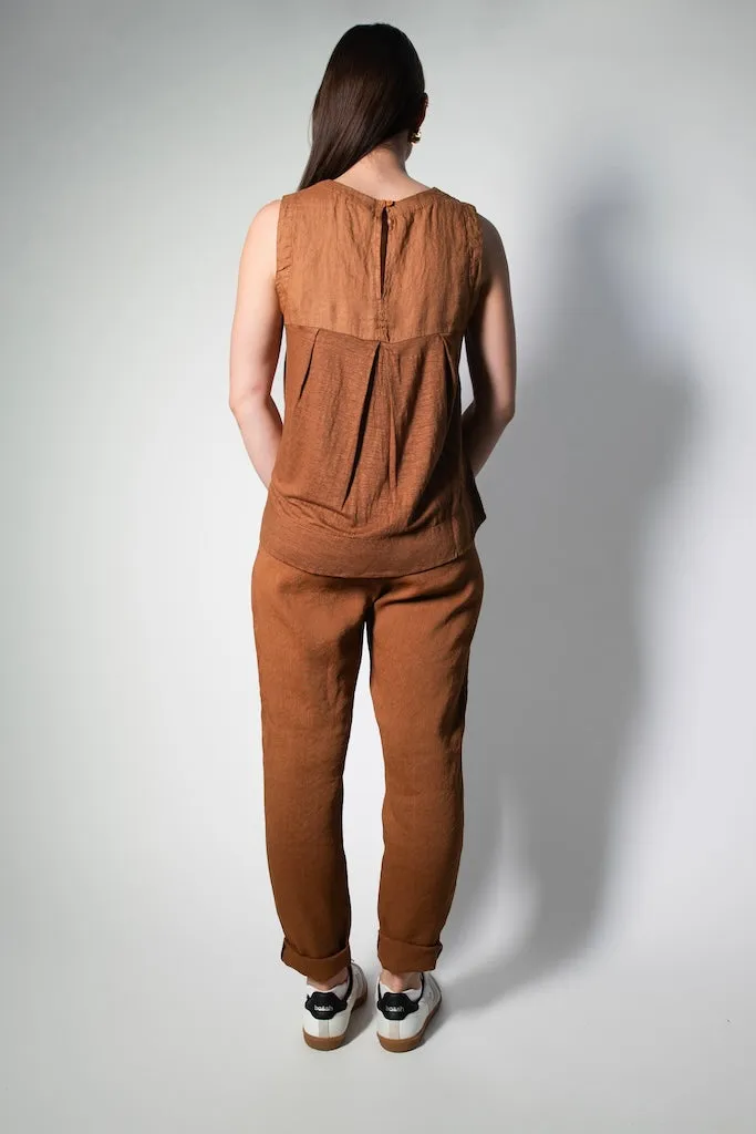 Transit Par Such Linen Slub Tank in Rust