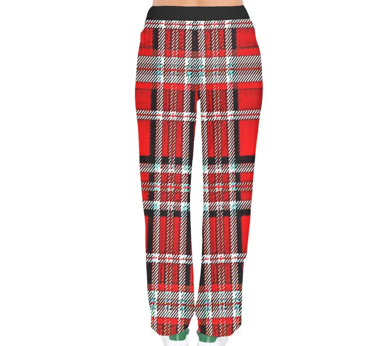 TRP Twisted Patterns 06: Digital Plaid 01-03A Ladies Designer Velvet Drawstring Sweatpants