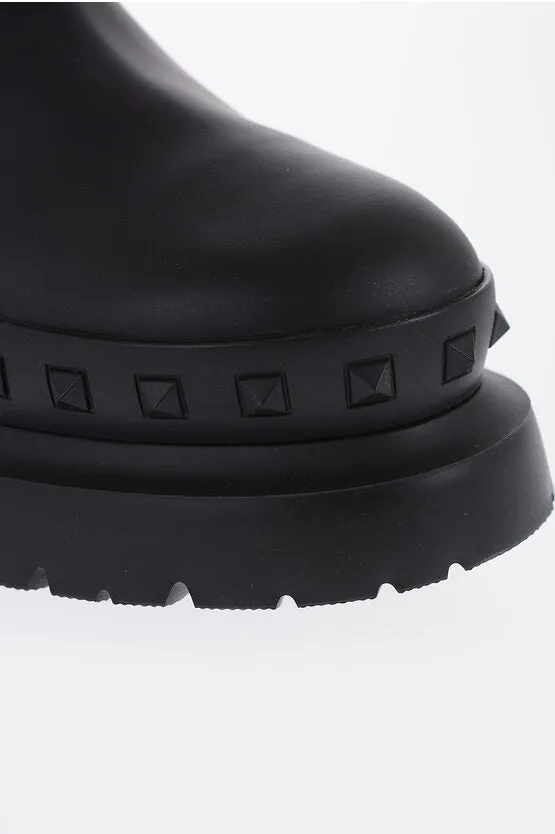 Valentino Chelsea Boots With Stud Details And Tank Sole