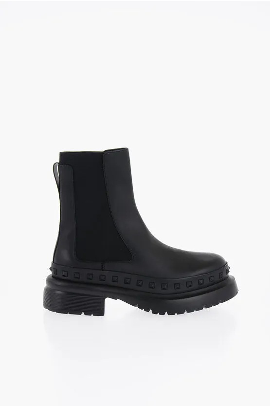 Valentino Chelsea Boots With Stud Details And Tank Sole