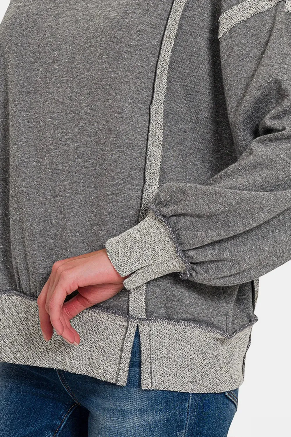 Washed Exposed-Seam Sweatshirt