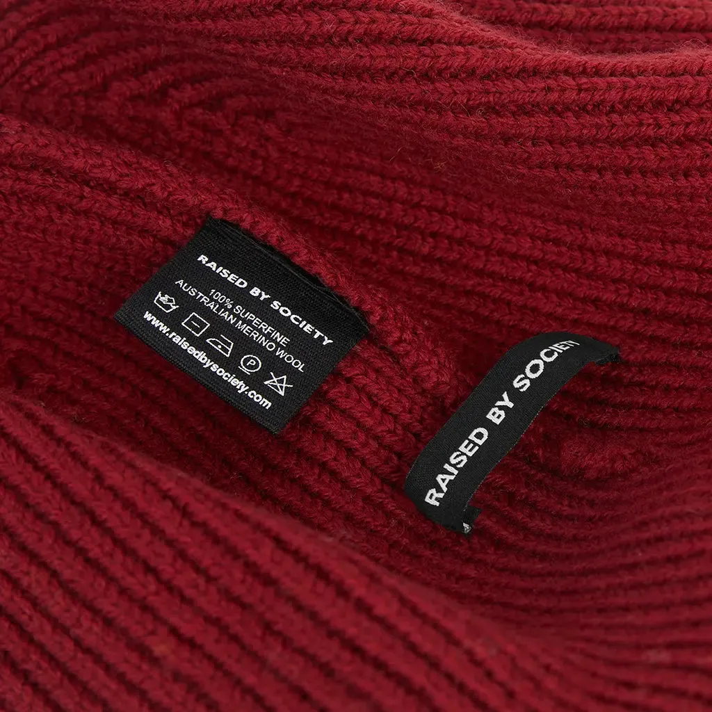 WINE RED SHORT BEANIE