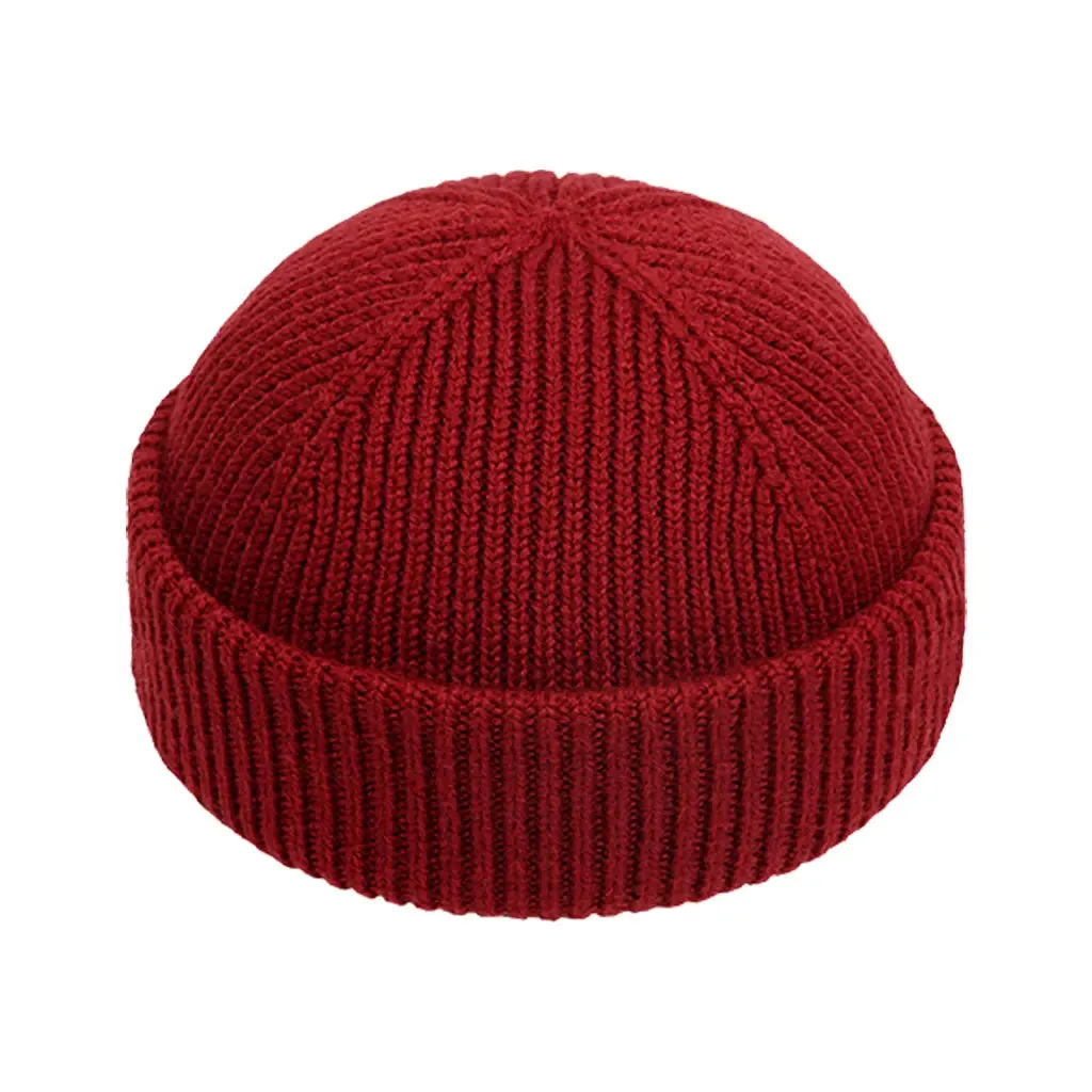 WINE RED SHORT BEANIE