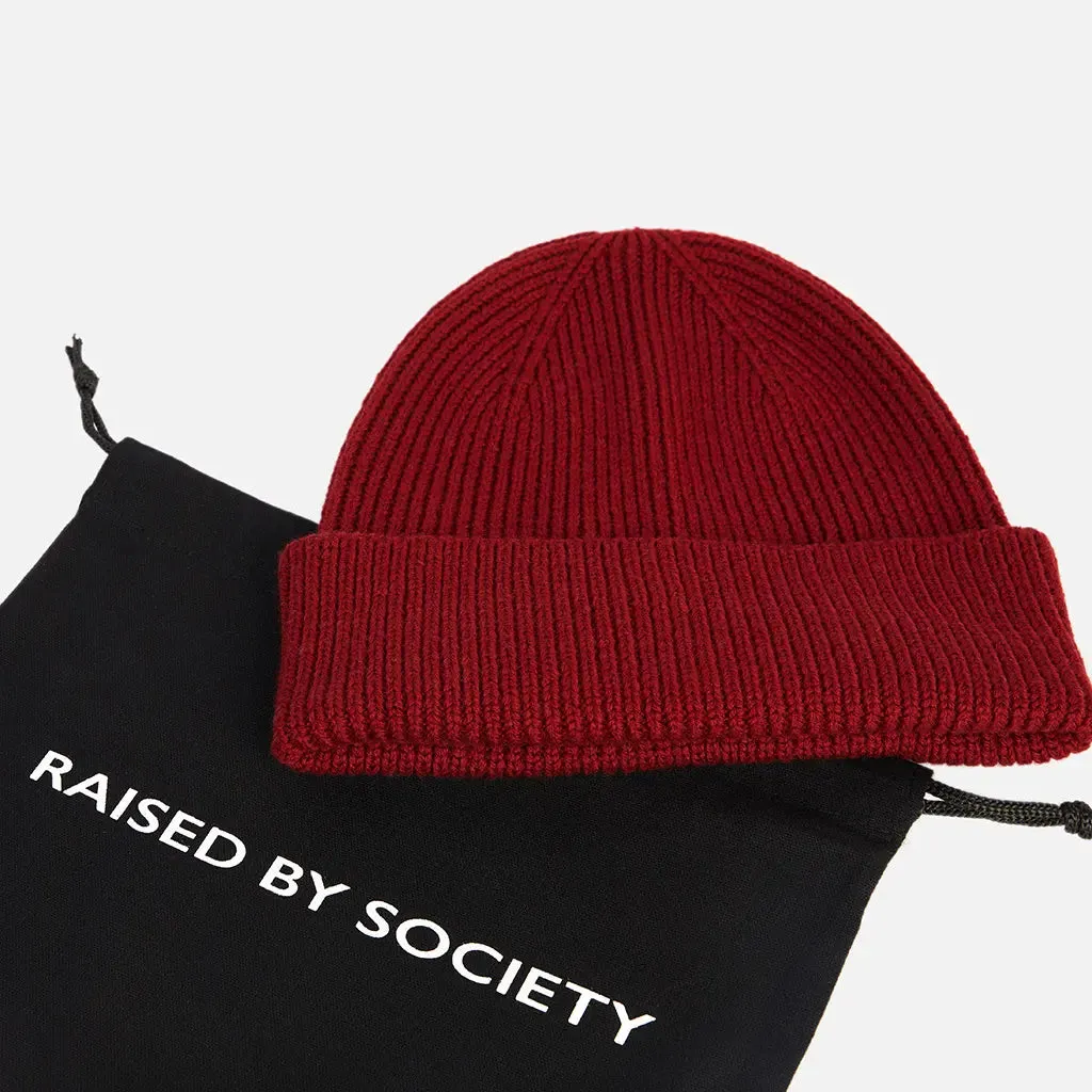 WINE RED SHORT BEANIE