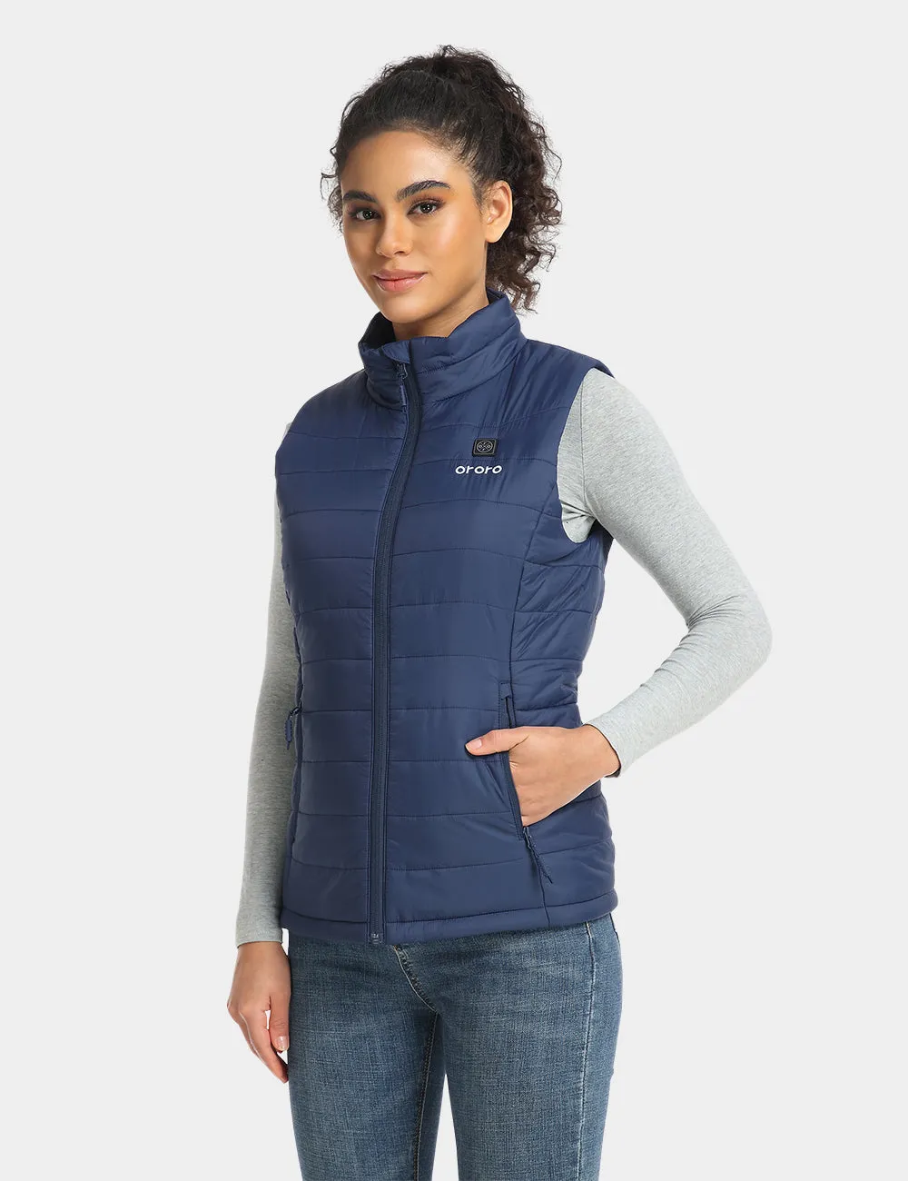 Women's Classic Heated Vest - Blue / White / Grey