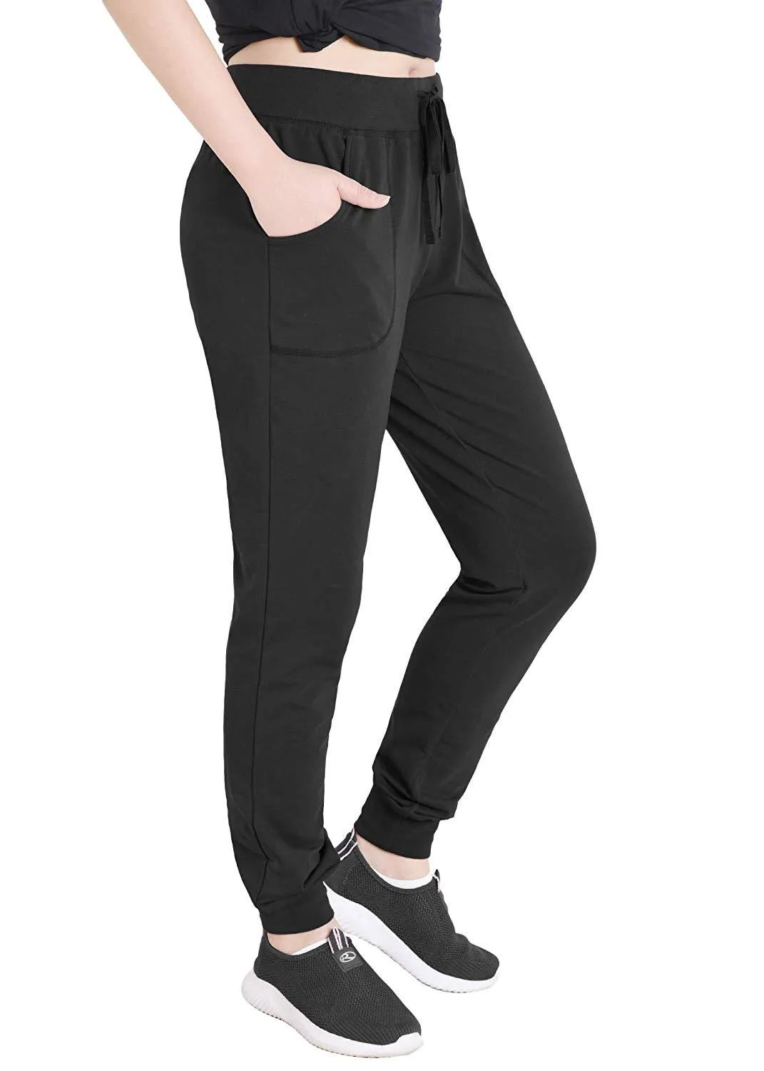 Women's Cotton Joggers Jersey Sweatpants with Pockets