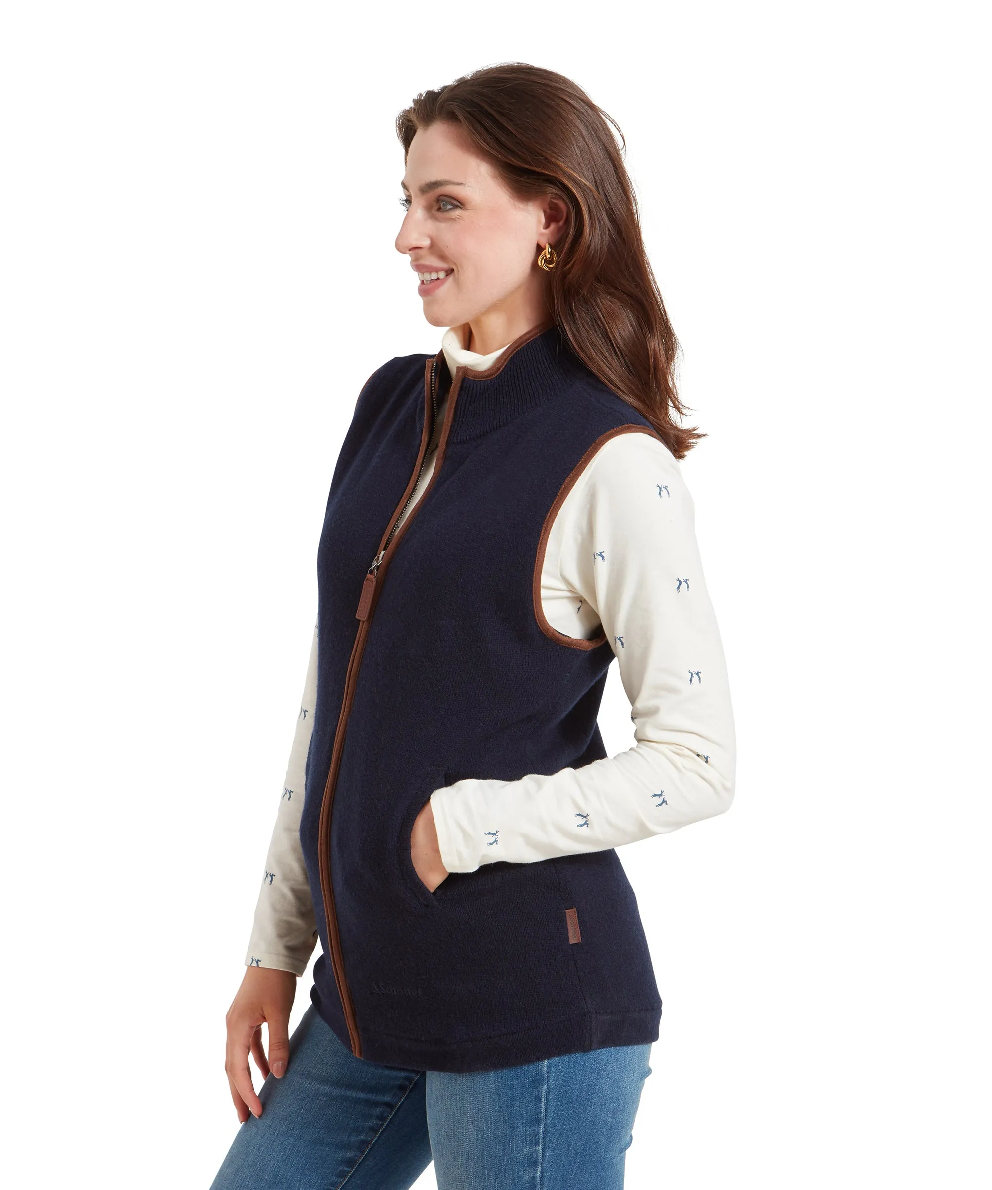 Women's Lambswool Aerobloc Gilet - Navy