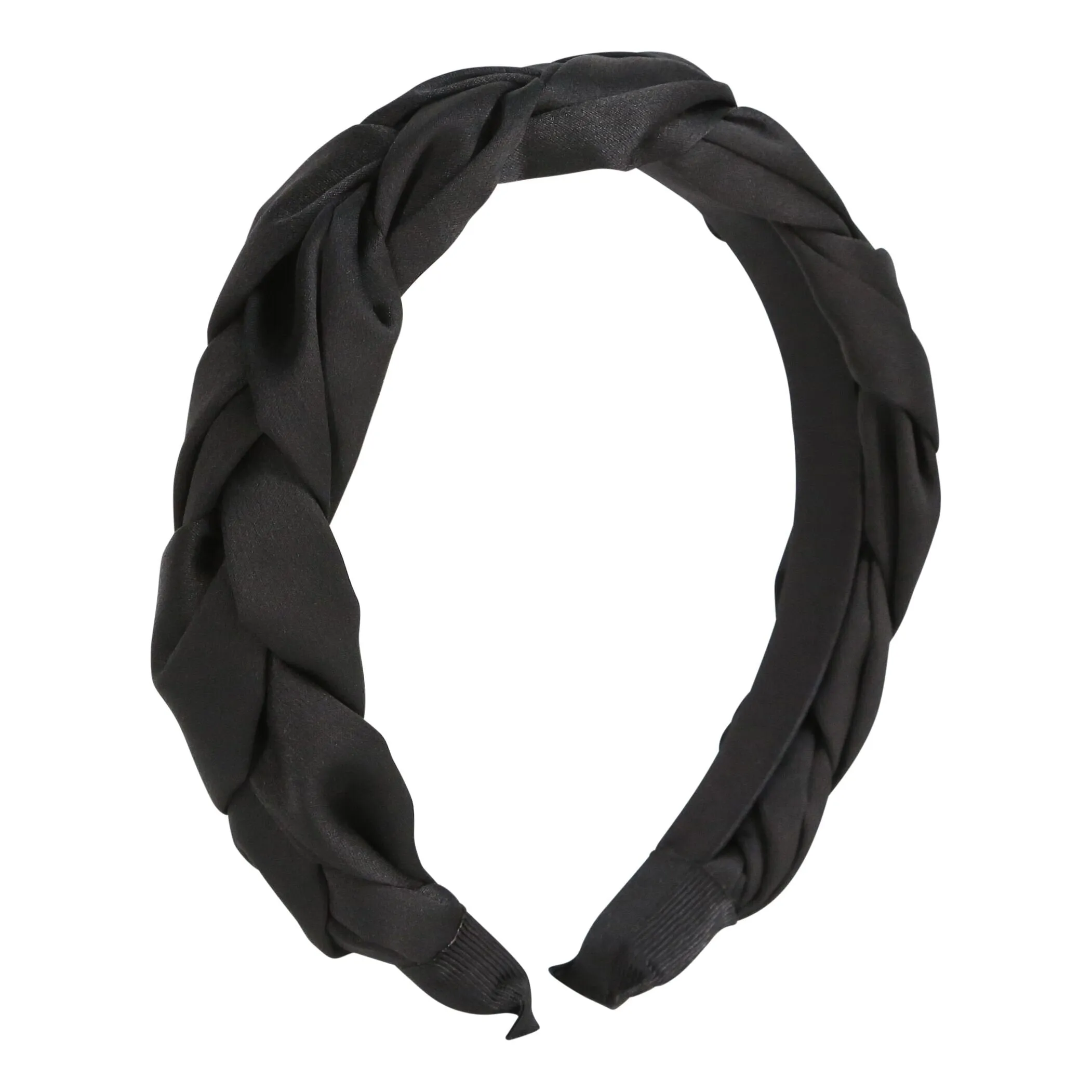 Woven Plait Headband in Black