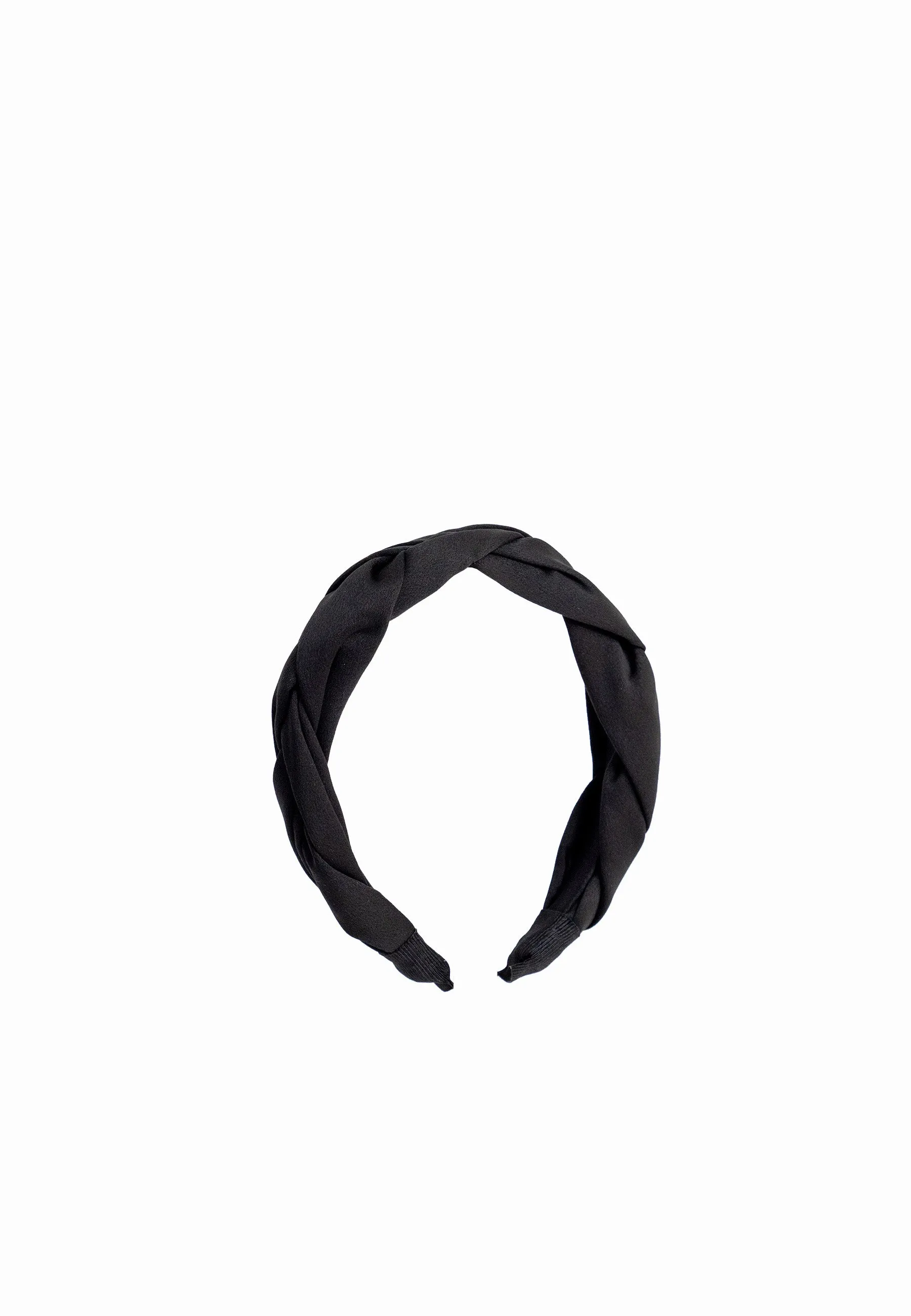 Woven Plait Headband in Black